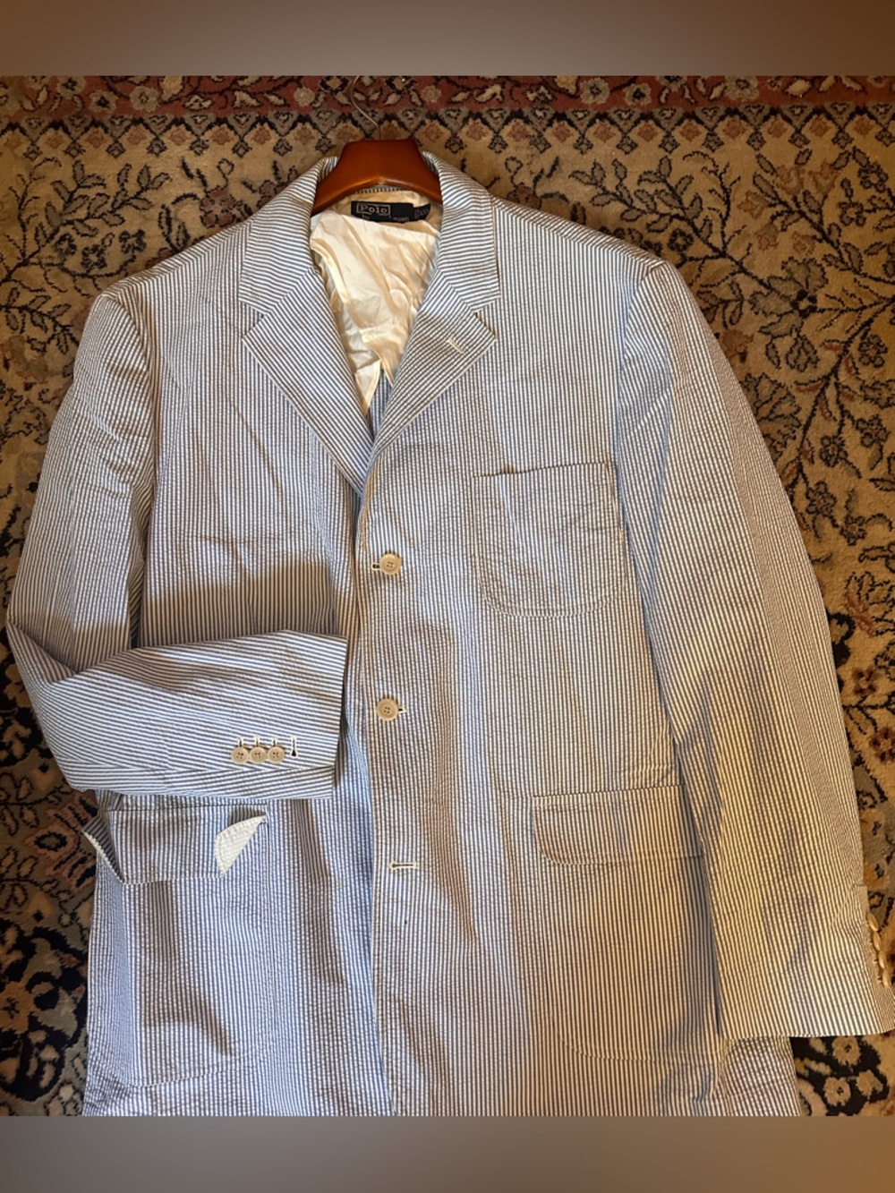 Polo Ralph Lauren Multicolor Navy White Stripe Men’s Sports Coat Blazer Size XXL
